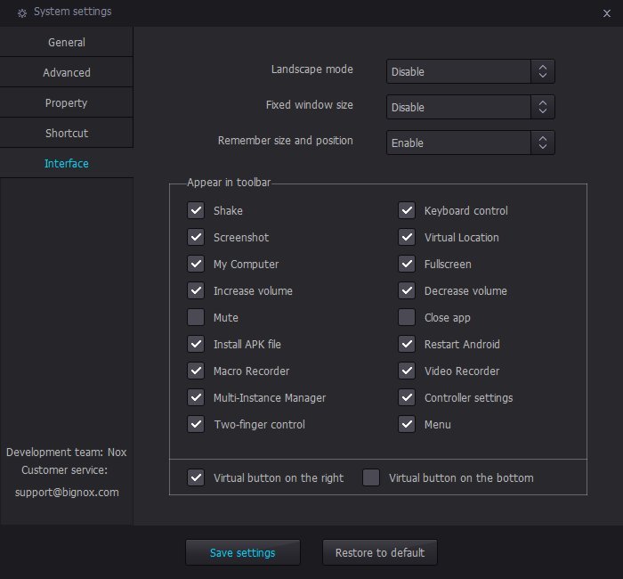 Best performance setting for nox
